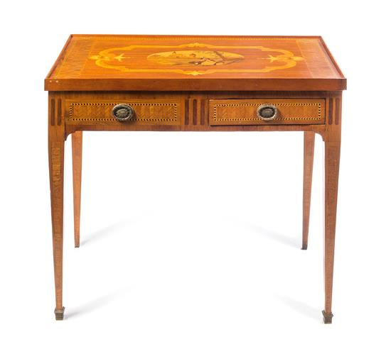 Appraisal: Sale Lot A Continental Marquetry and Parquetry Convertible Table having