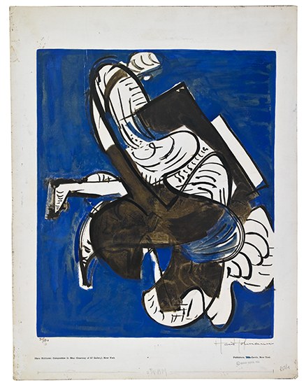 Appraisal: HANS HOFMANN Composition in Blue Color screenprint on illustration board