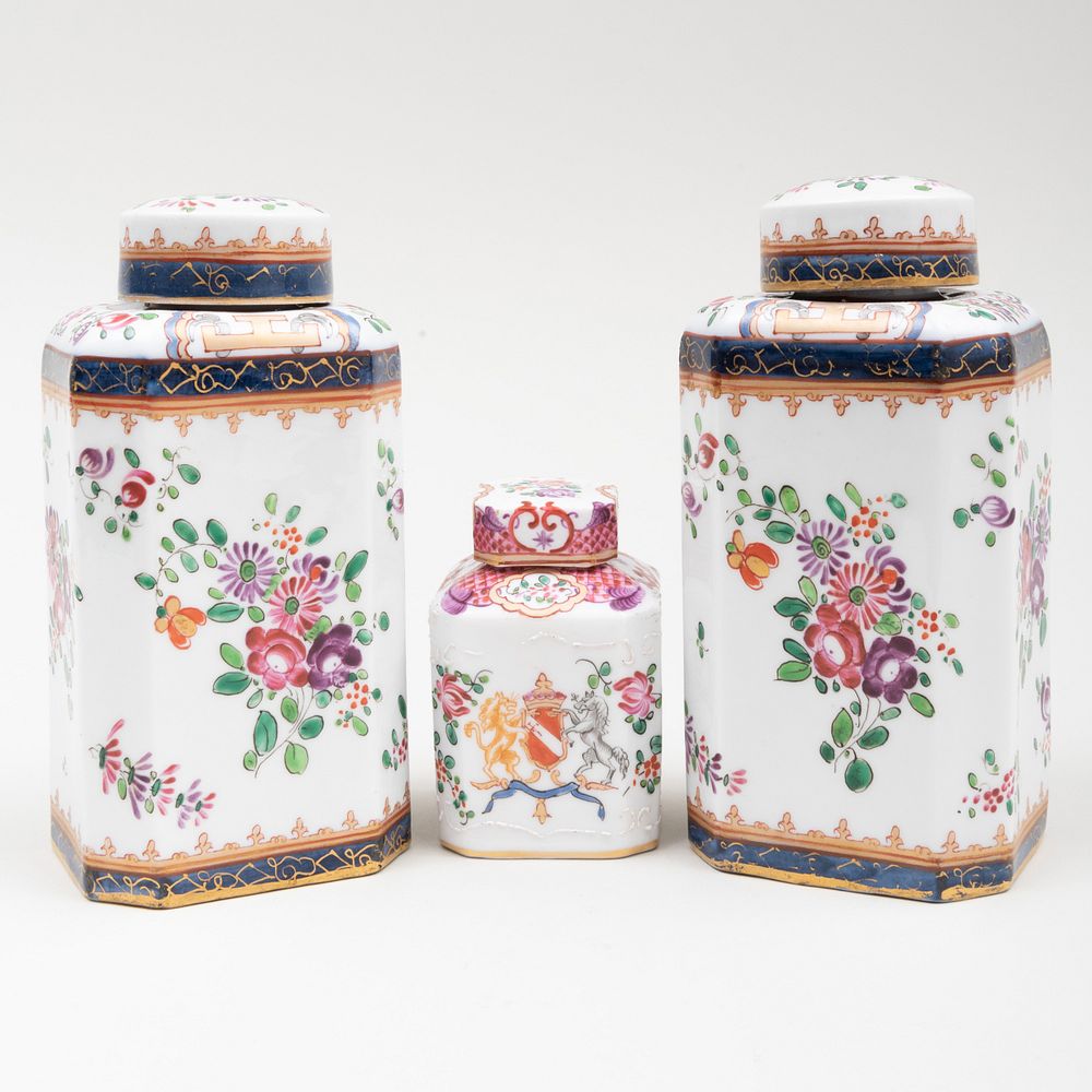 Appraisal: Pair of Samson Chinese Export Style Tea Caddies and a