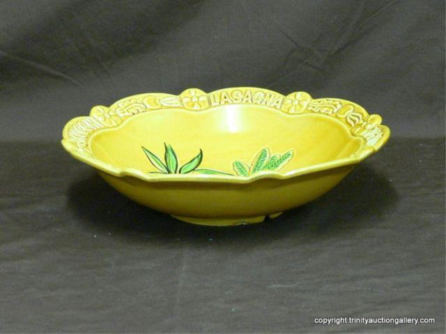 Appraisal: Vintage Glazed Ceramic Pasta Serving Bowl - Marked SP- USA