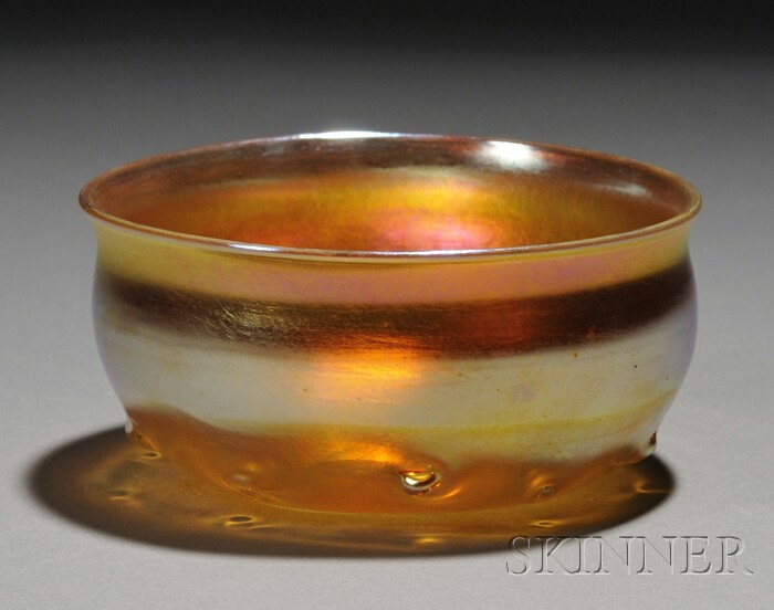 Appraisal: Tiffany Gold Favrile Bowl Iridescent glass New York early th