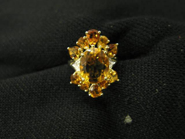 Appraisal: Citrine Ring large oval gem surrounded by heart shape gems