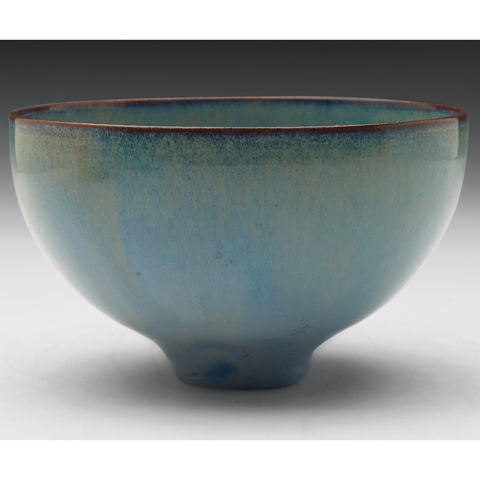 Appraisal: Gertrude and Otto Natzler bowl red clay covered in a