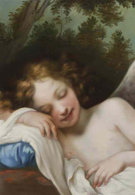 Appraisal: Artist Unknown th century Resting Angel oil on canvas x