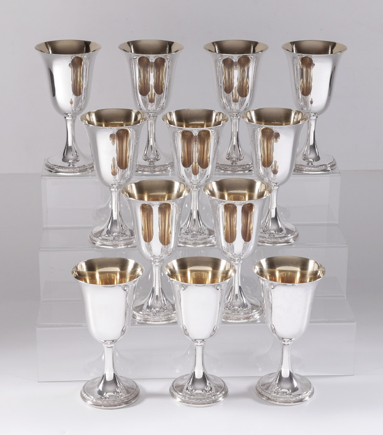 Appraisal: INTERNATIONAL PRELUDE STERLING GOBLETS goblets in the Prelude pattern by