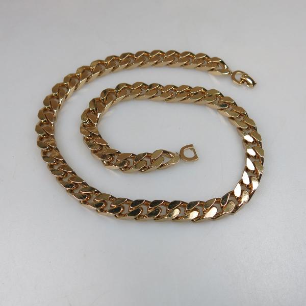 Appraisal: Christian Dior German Gold Tone Metal Curb Link Necklace cm