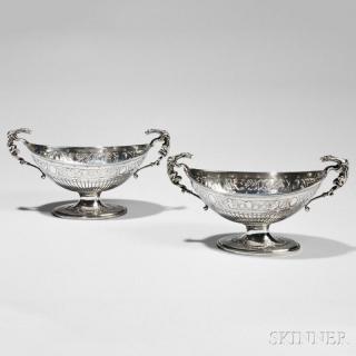 Appraisal: Two George III Sterling Silver Sauce Tureens London - John