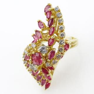 Appraisal: Vintage Marquise and Round Brilliant Cut Ruby Round Brilliant Cut