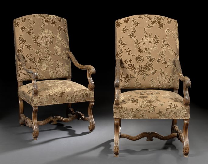 Appraisal: Good Pair of Regence-Style Mahogany Fauteuils a la Reine second