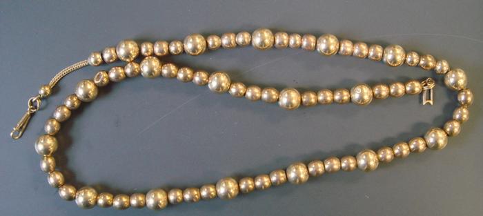 Appraisal: Gold-filled Beaded Necklace mm and mm strand of beads Estimate