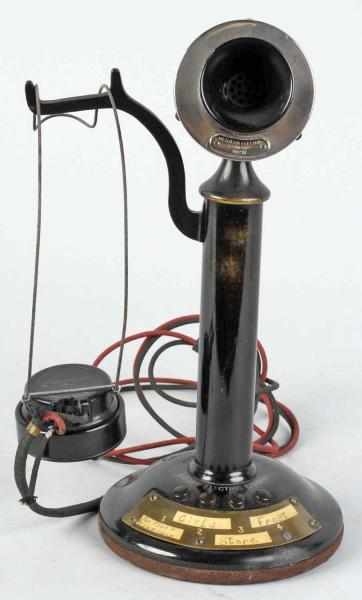 Appraisal: Western Electric -Station Candlestick Telephone Description Circa Black over brass