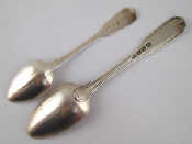 Appraisal: Irish silver A fiddle and thread dessertspoon J K script