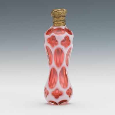 Appraisal: A Bohemian Glass Perfume Flask Delicate thick glass perfume with