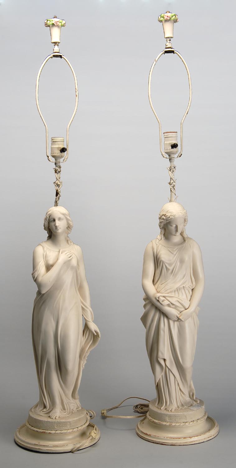 Appraisal: PAIR OF PARIAN PORCELAIN FIGURES Probably Copeland Depicting Beatrice and