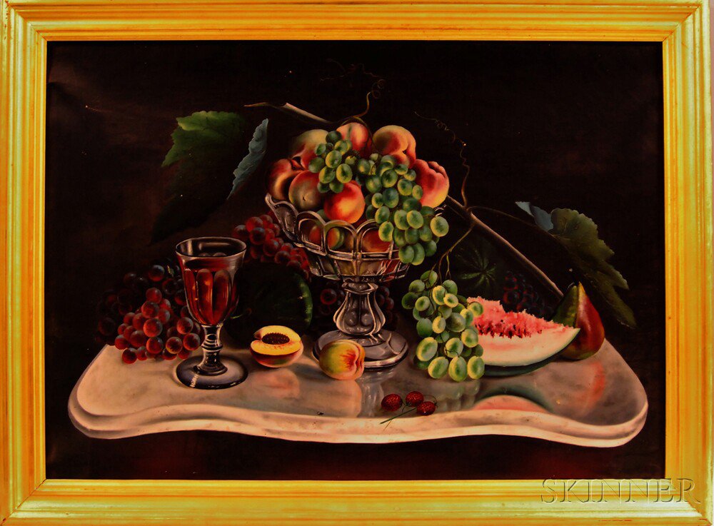 Appraisal: American School th th Century Still Life with Fruit in