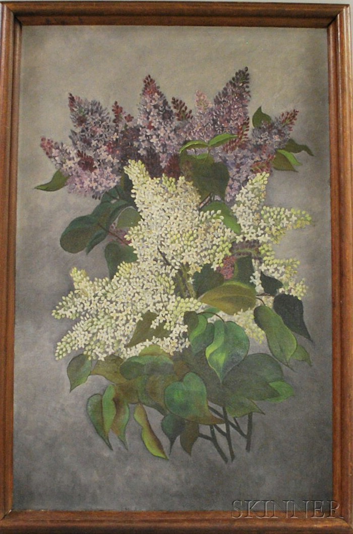 Appraisal: Early th Century American School Oil on Canvas Lilacs Still