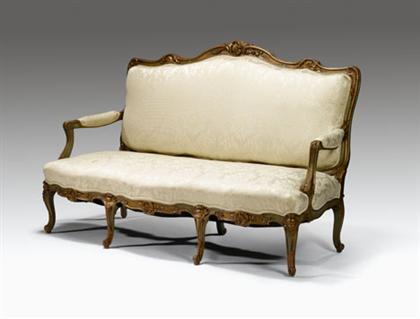 Appraisal: Louis XV style painted and parcel gilt salon suite Comprising