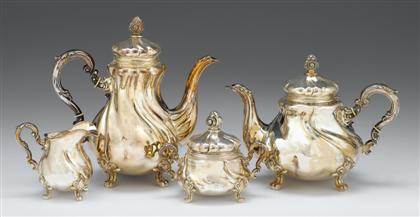 Appraisal: German silver Rococo style four-piece tea and coffee servicegebruder deyhle