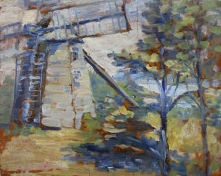 Appraisal: American School Impressionist Windmill Hamptons NY American School Impressionist Windmill