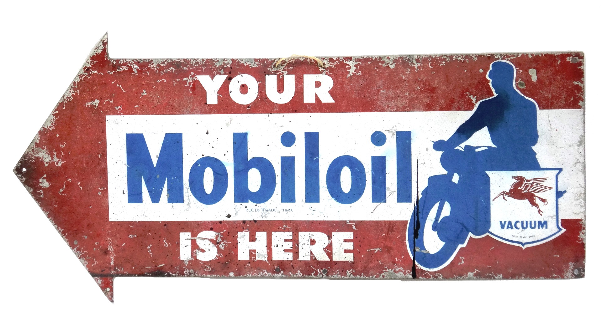 Appraisal: A th century 'Mobiloil' tin advertising sign in the form