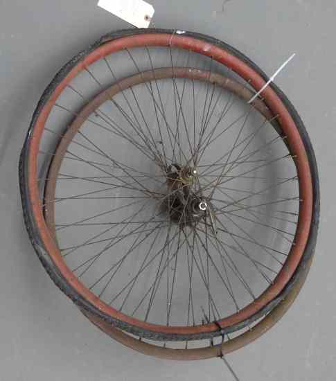 Appraisal: Pair '' pneumatic safety rims Wood with clad covers New