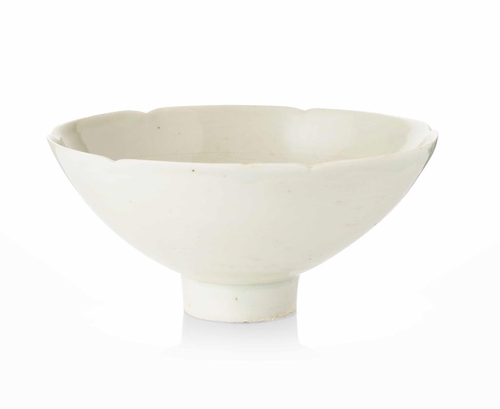 Appraisal: DING WARE LOBED BOWL SONG DYNASTY the deep sides flaring