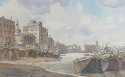 Appraisal: Norman Thomas Janes - Rotherhithe Signed and titled Watercolour and