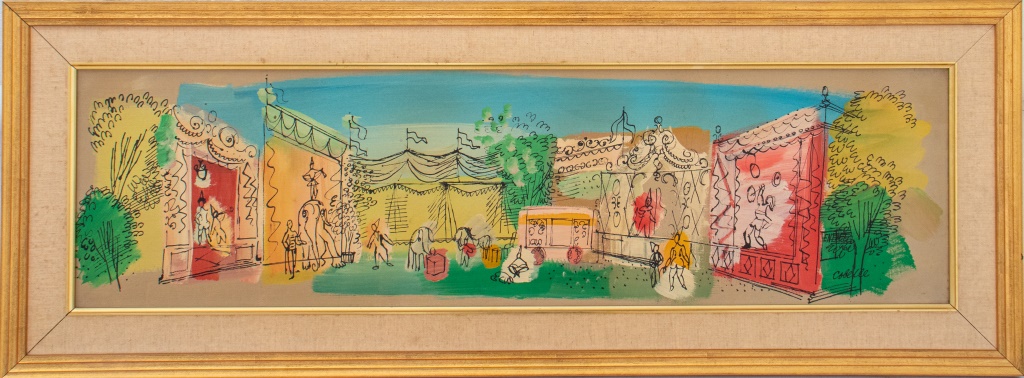 Appraisal: CHARLES COBELLE CIRCUS SCENE OIL ON CANVAS Charles Cobelle French