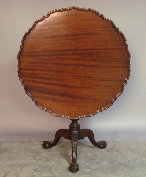 Appraisal: Chippendale style mahogany pie crust tea table h w