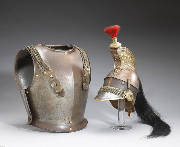 Appraisal: A French nd Empire cuirassier's ensemble Comprising Breast and backplate