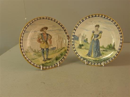 Appraisal: Pair of late th century French faience pottery dishes on