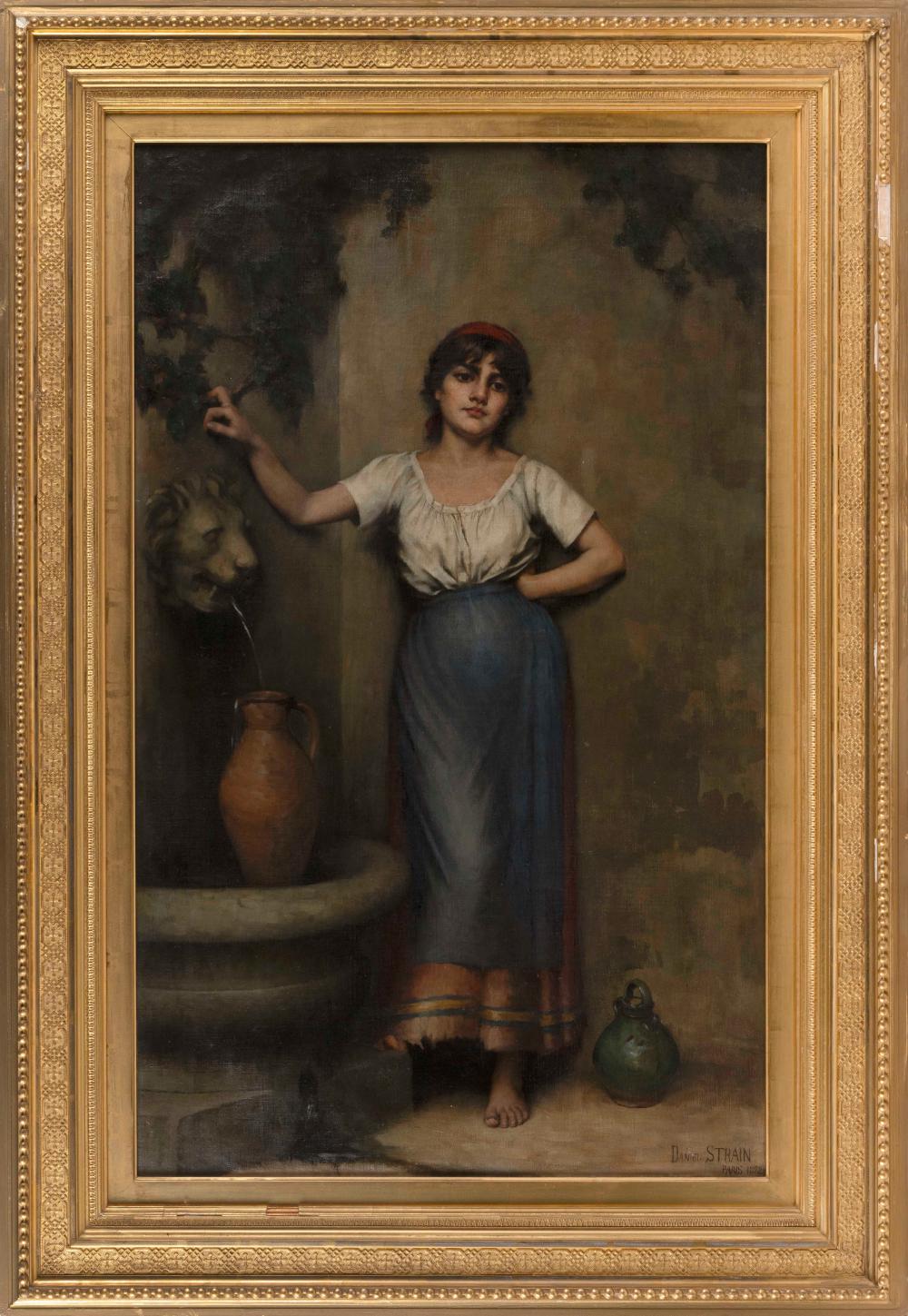 Appraisal: DANIEL J STRAIN MASSACHUSETTS - PORTRAIT OF A WOMAN OIL