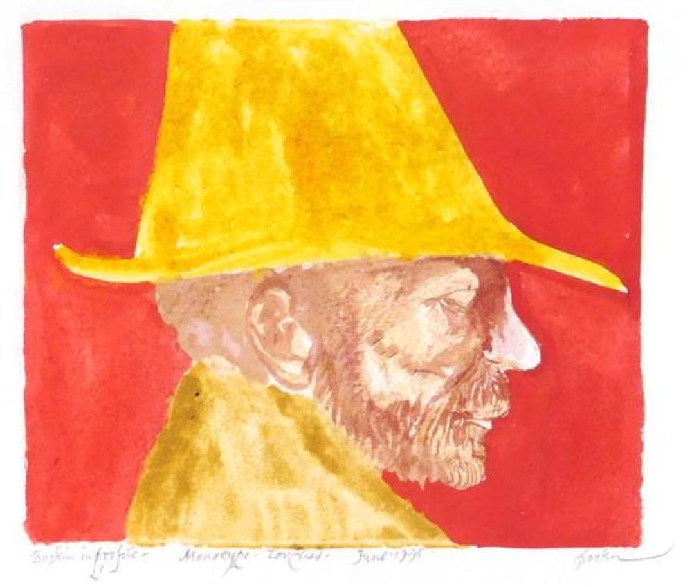 Appraisal: Leonard Baskin American - Baskin in Profile monotype inscribed Baskin