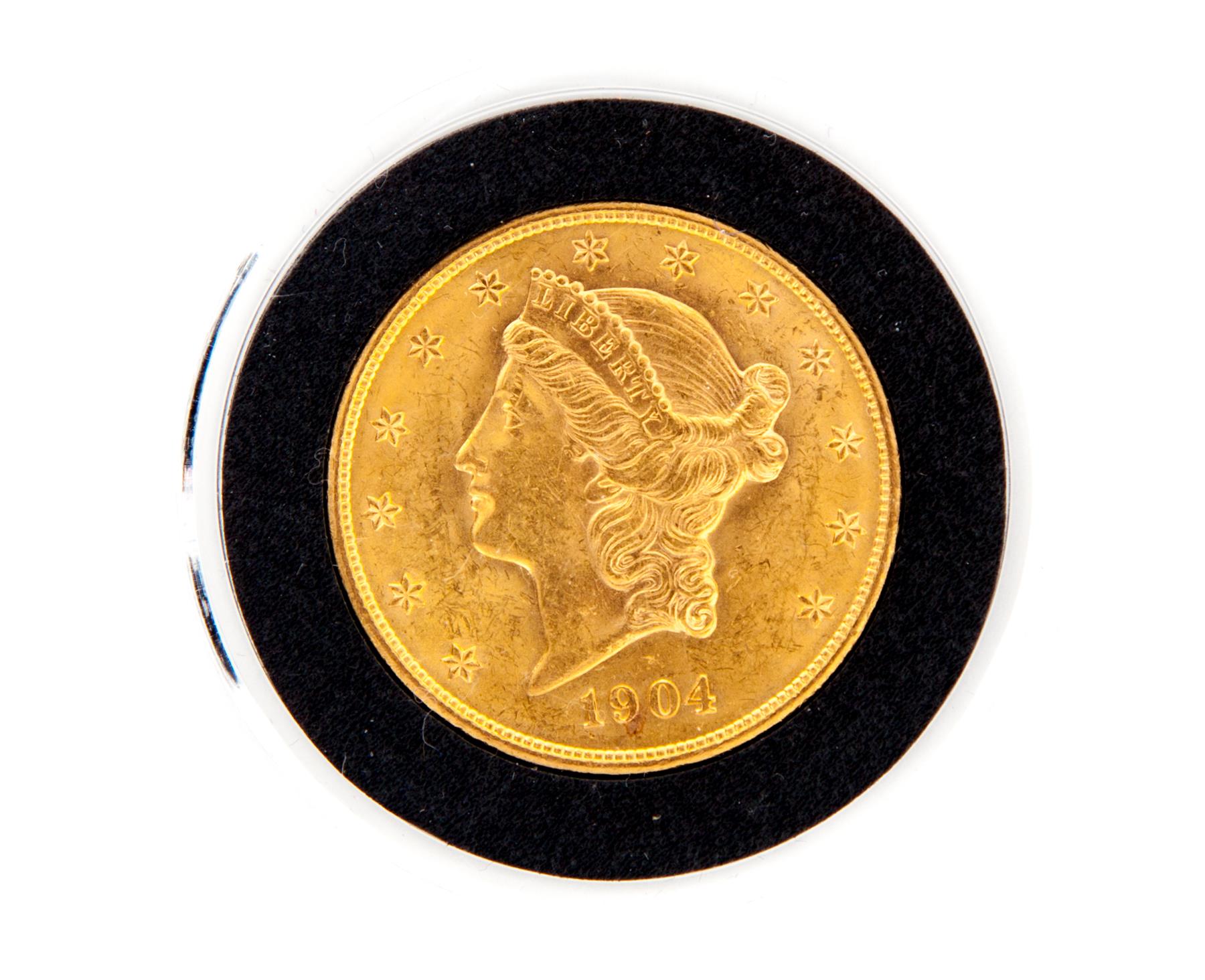 Appraisal: DOUBLE EAGLE Liberty head gold coin with motto Ungraded