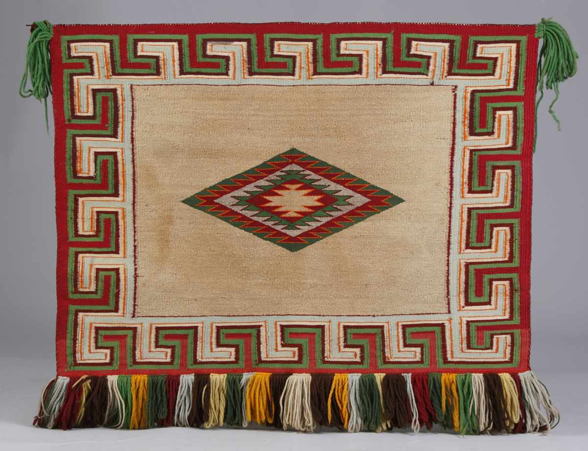 Appraisal: Navajo w some Germantown Saddle Blanket Very good '' x