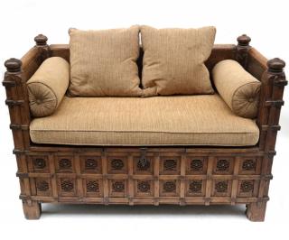 Appraisal: Hand Carved Balinese Daybed Hand carved Balinese daybed with storage