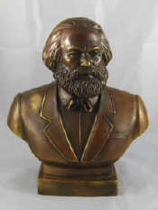 Appraisal: A Russian bronze bust of Karl Marx Marx Cyrillics in