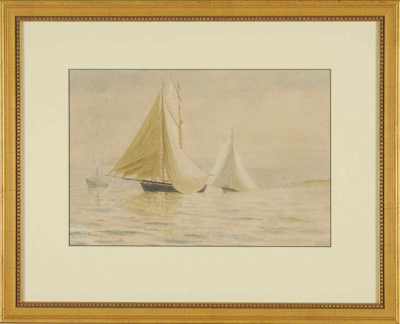 Appraisal: FREDERIC SCHILLER COZZENSAmerican - Drying sails Signed and dated Fred