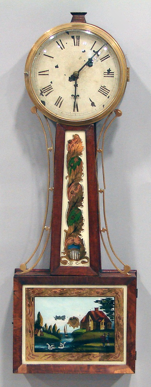 Appraisal: Circa mahogany case with day time only movement and painted