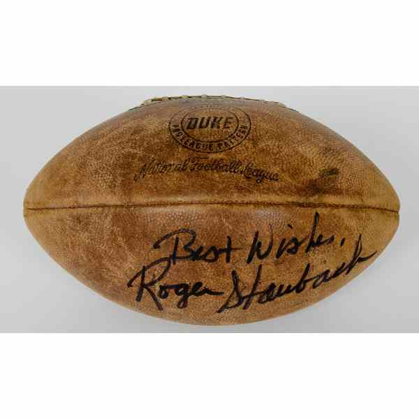 Appraisal: Roger Staubach Autographed Football This is a Wilson ''Duke'' model