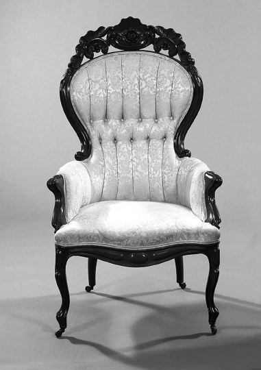 Appraisal: Austrian Rococo Revival Mahogany Armchair third quarter th century the