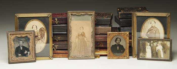 Appraisal: LOT OF APPROXIMATELY OLD PHOTOGRAPHIC IMAGES Many are daguerreotypes some