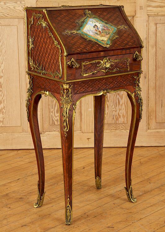 Appraisal: RARE LOUIS XV STYLE BRONZE MOUNTED WRITING DESK An exquisite