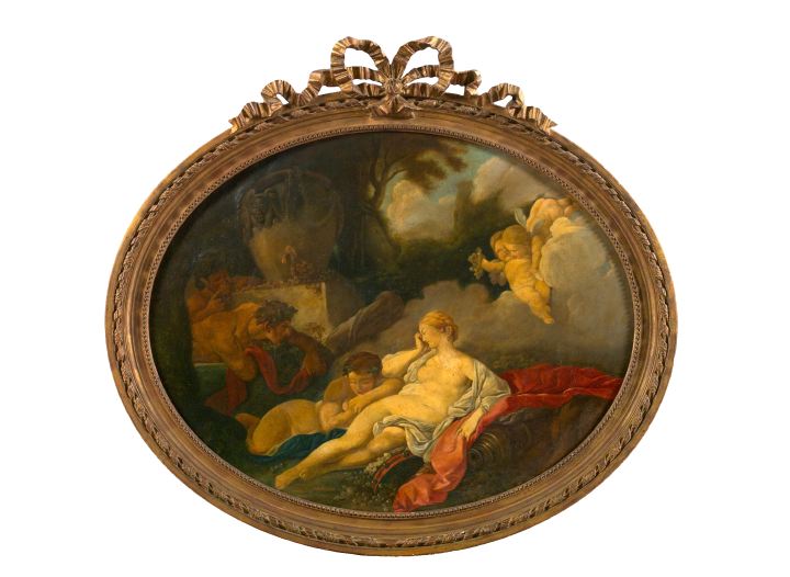 Appraisal: Manner of Nicolas Poussin French - Nymph with Satyrs in