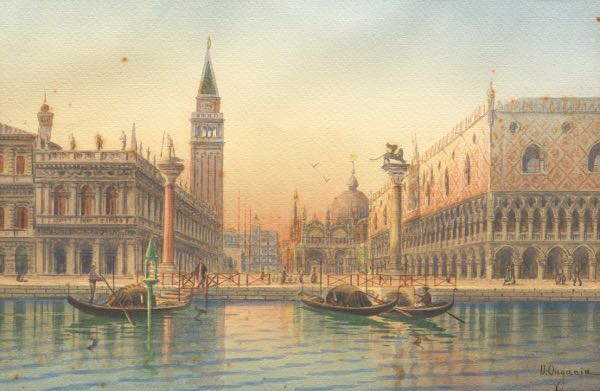 Appraisal: UMBERTO ONGANIA ITALIAN - x sight View of Venice Watercolor