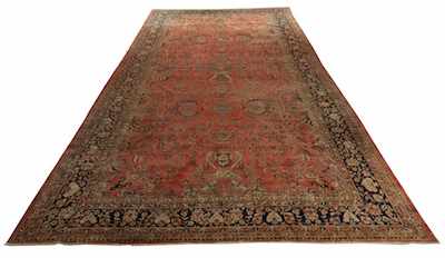 Appraisal: A Palace Size Vintage Indo-Kashan Carpet Dense silky wool on