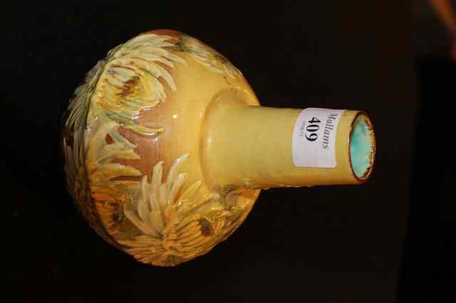 Appraisal: A MAJOLICA VASE of baluster form with tapering neck and