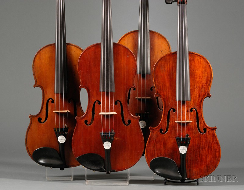 Appraisal: Four German Violins each with case