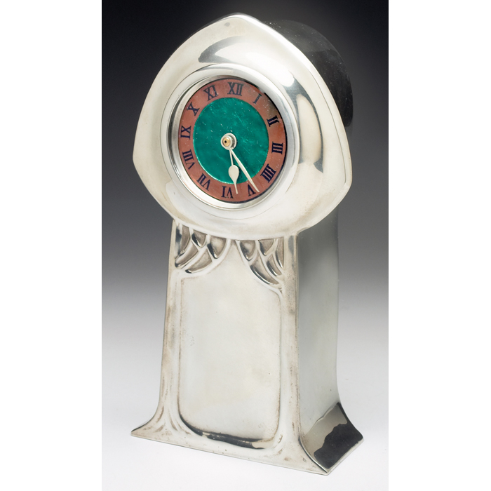 Appraisal: Liberty Co clock c designed by David Veasey hammered pewter