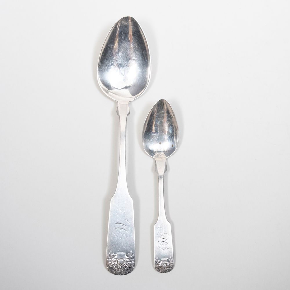 Appraisal: Set of Three Early American Silver Table Spoons and a